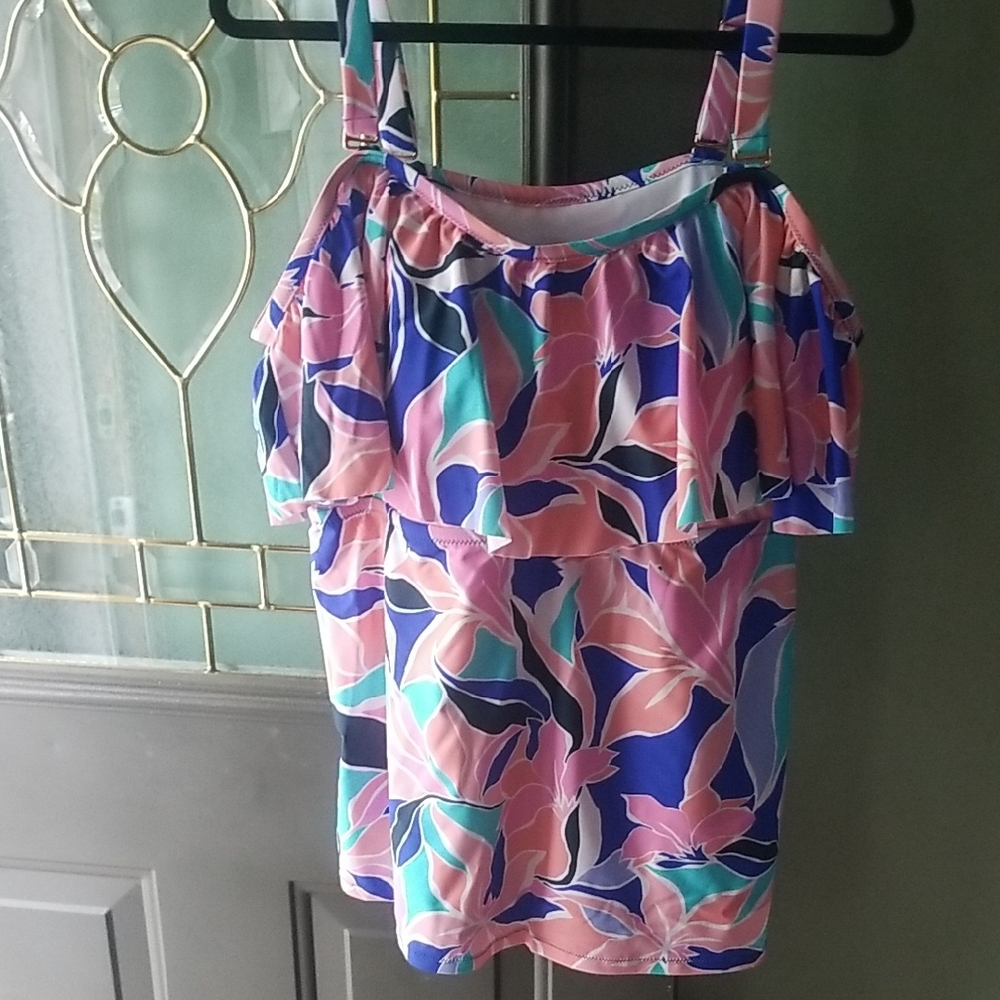 Raisins Pink and Blue tankini top